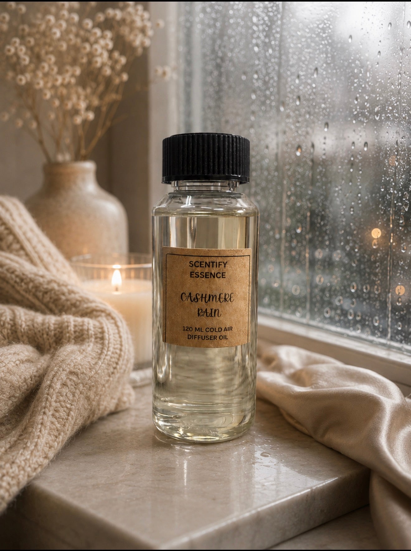 Cashmere Rain is fresh, clean, soft, warm, and luxurious all at once. It’s the kind of fragrance that makes you want to breathe a little deeper and stay in the room a little longer.
