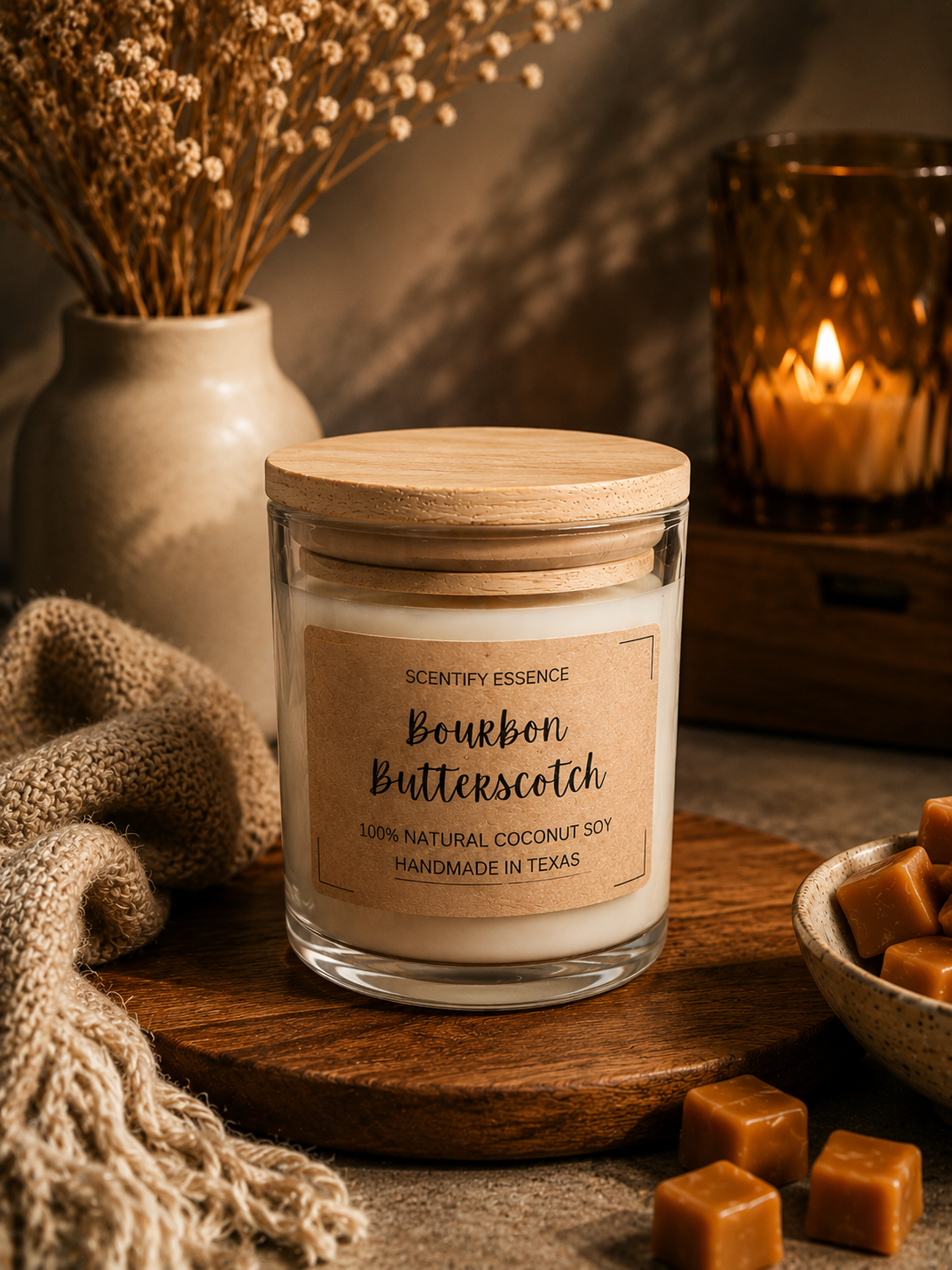 Bourbon Butterscotch – Hand-Poured Coconut Soy Candle