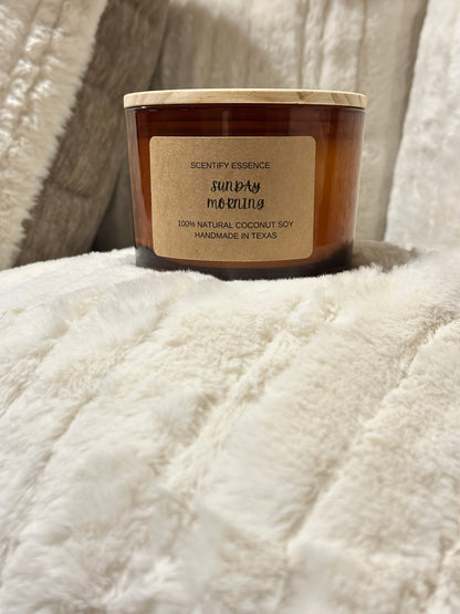 Sunday Morning Luxury Candle – Saffron, Jasmine & Amberwood Blend