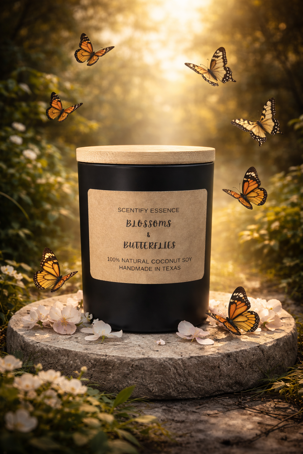 Blossom and Butterflies Luxury Soy Candle | Elegant Bold Floral Home Fragrance | Scentify Essence