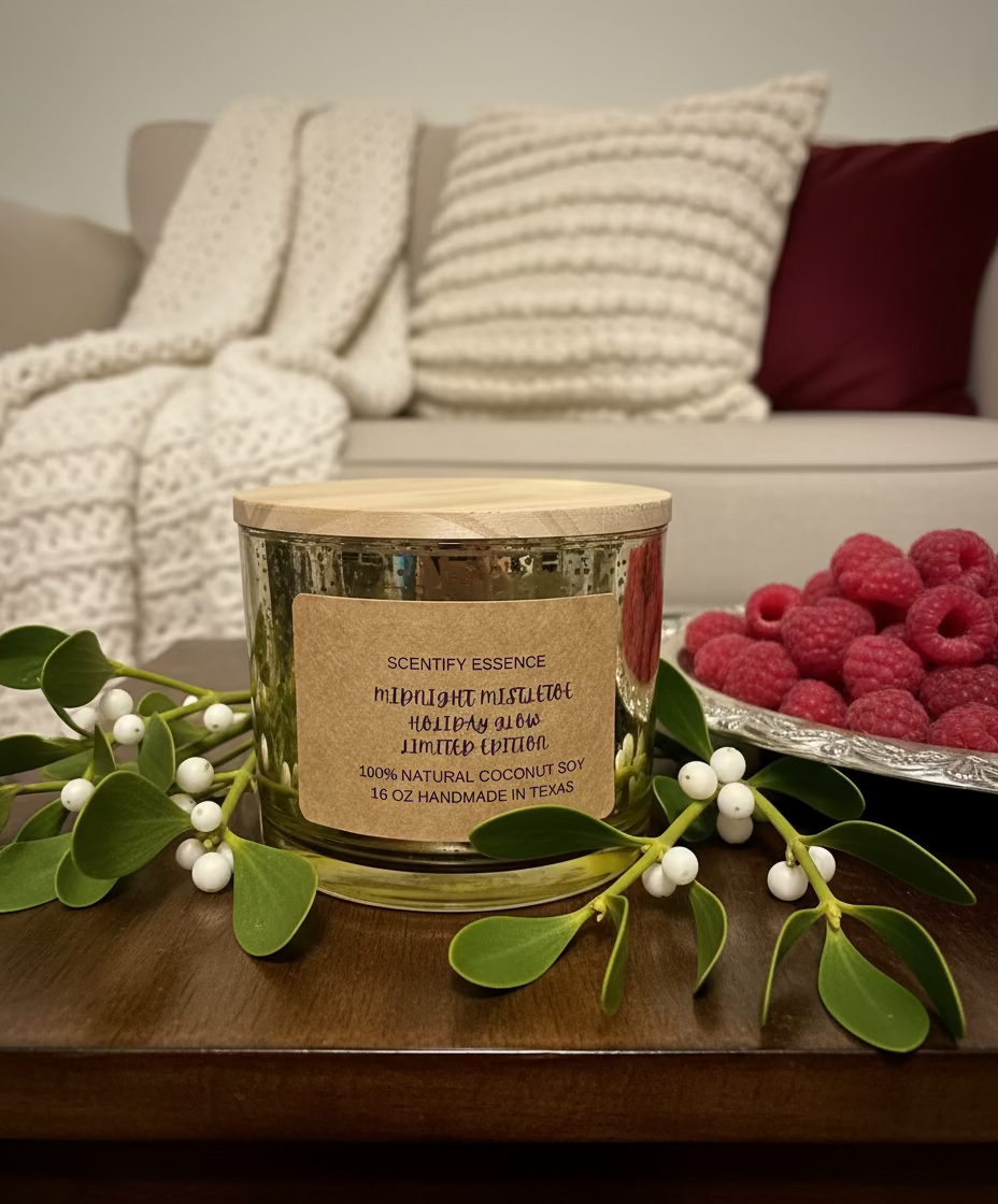 Midnight Mistletoe Holiday Glow Candle
