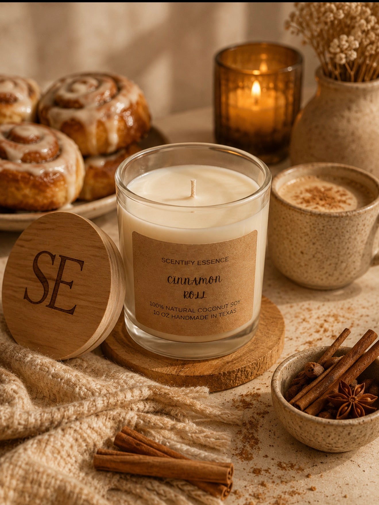 Cinnamon Roll Coconut Soy Blend Candle