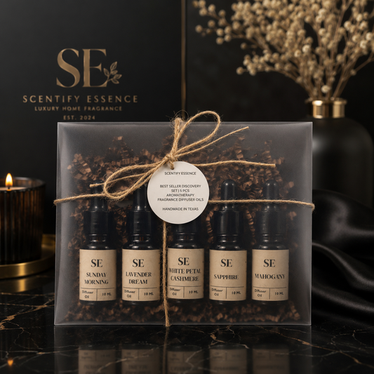 Scentify Essence Best Sellers Discovery Set | 5 Aromatherapy Fragrance Diffuser Oils (10 ml Each)