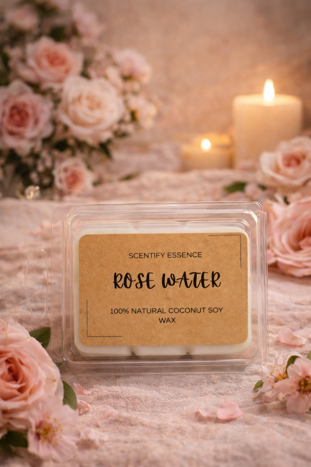 Rosewater – Luxury wax melts with Rose & White Tea Notes