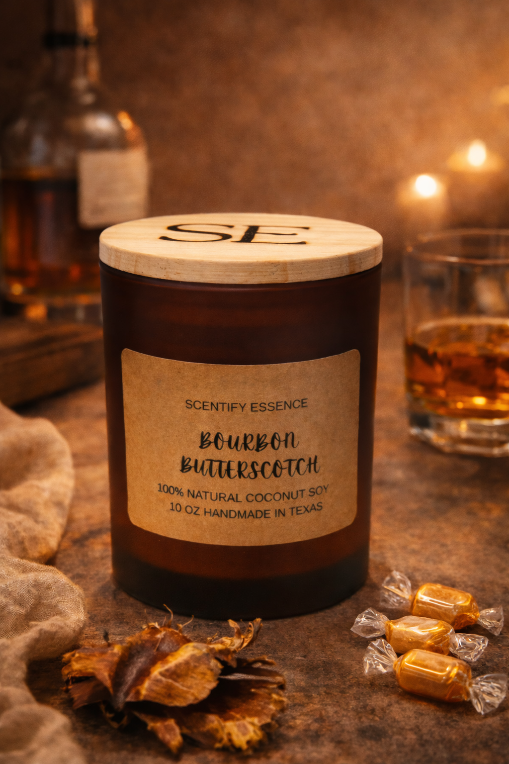 Bourbon Butterscotch – Hand-Poured Coconut Soy Candle