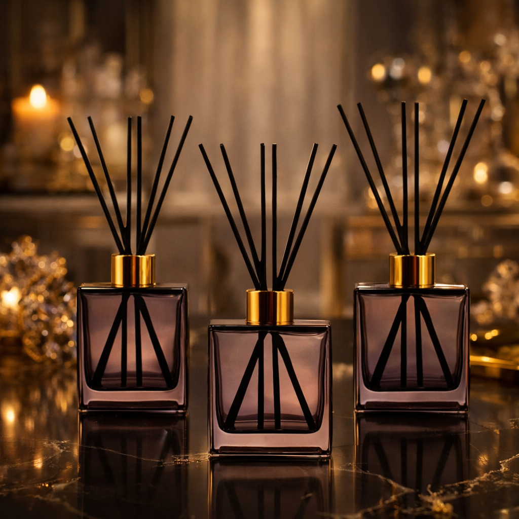 Scentify Essence Brown Glass Reed Diffusers Set 