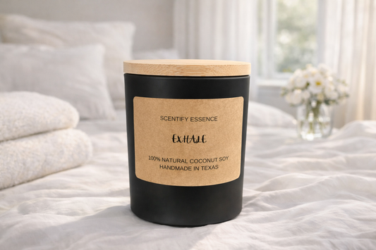 Exhale Clean Cotton Candle | Fresh Linen Scented Soy Candle for Relaxation